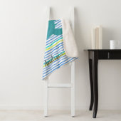 Waterverf Zee Schorrelschildpad Stripe Sherpa Deken (In situ)