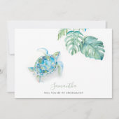 Waterverf Zee Schorrelschildpadden Feestdagenkaart (Voorkant)