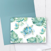 Waterverf Zee Schroef met Monstera Palm Leaves Bedankkaart