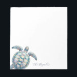 Waterverf Zee Schroef op maat Notitieblok<br><div class="desc">Elegant en kust,  deze gepersonaliseerde briefpapier beschikt over uw familienaam of monogram in een handgeschreven scripttypografie met een  waterverf zee schildpad kunst. Perfect voor bruiloften of uw zomernotities. Om meer kantoor home levende design en zee schildpad geschenken zoals dit bezoek www.zazzle.com/dotellabelle</div>