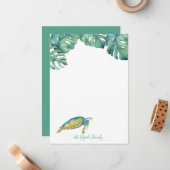 Waterverf Zee Schroef op maat Notitiekaartje (Voorkant / Achterkant in situ)