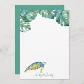 Waterverf Zee Schroef op maat Notitiekaartje (Voorkant / Achterkant)