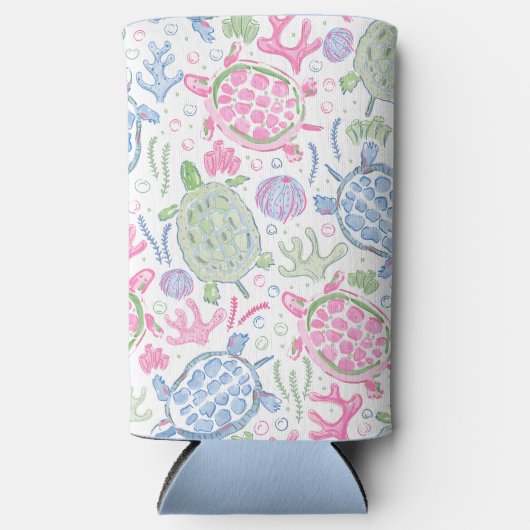 Waterverf Zee Seltzer Blikjeskoeler (Voorkant)