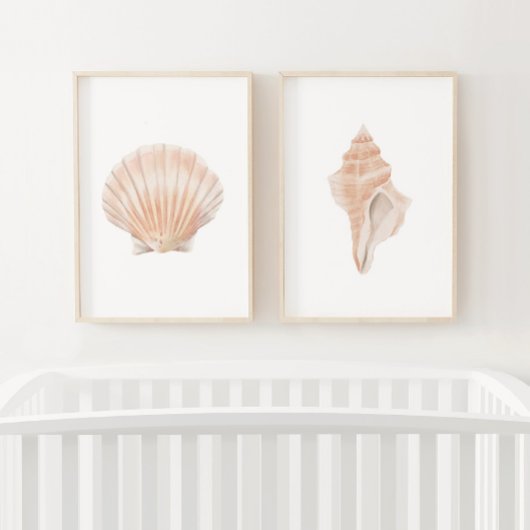Waterverf Zee Shell Beach Decor Muurkunst Sets
