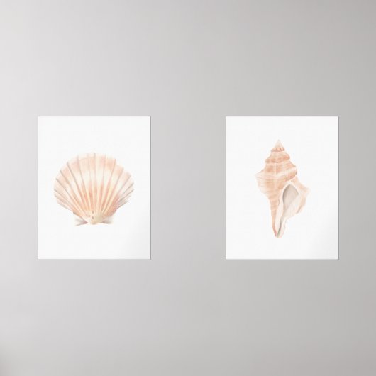 Waterverf Zee Shell Beach Decor Muurkunst Sets (Voorkant)