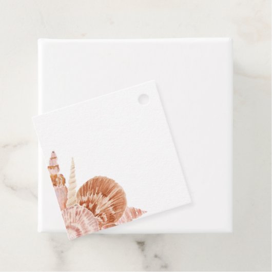 Waterverf zee shell cadeau labels (In situ)