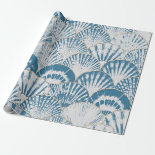 Waterverf zee shell japanese golven naadloos cadeaupapier