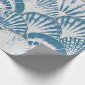 Waterverf zee shell japanese golven naadloos cadeaupapier (Hoek)