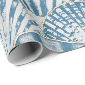 Waterverf zee shell japanese golven naadloos cadeaupapier (Rol Hoek)