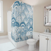 Waterverf zee shell japanese golven naadloos douchegordijn (In situ)