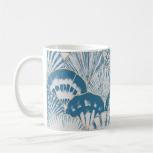 Waterverf zee shell japanese golven naadloos koffiemok