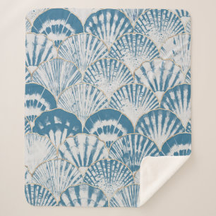 Waterverf zee shell japanese golven naadloos sherpa deken