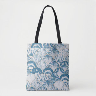 Waterverf zee shell japanese golven naadloos tote bag