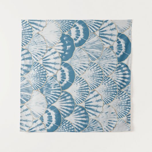 Waterverf zee shell japanese golven naadloos wandkleed (Voorkant (horizontaal))