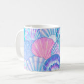 Waterverf zee shell naadloos patroon. Handtekening Koffiemok (Voorkant links)