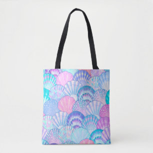 Waterverf zee shell naadloos patroon. Handtekening Tote Bag