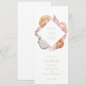Waterverf Zee Shell Save the Date Kaart (Voorkant / Achterkant)