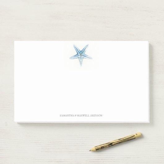 Waterverf Zee Star Post-it® Notes (Op bureau)