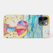 *~* Waterverf Zee Strand Paraplu Zand Hoesje-mate Case-Mate iPhone Case (Achterkant (horizontaal))