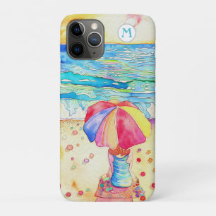 *~* Waterverf Zee Strand Paraplu Zand Hoesje-mate Case-Mate iPhone Case