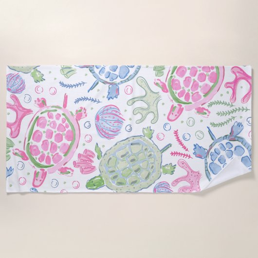 Waterverf Zee Strandlaken (Voorkant)