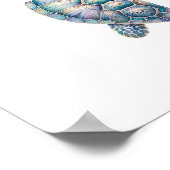Waterverf Zee Turtle Art Poster (Hoek)