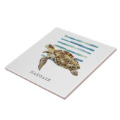 Waterverf ZEE TURTLE Beach Coastal MARGATE Tegeltje (Zijkant)