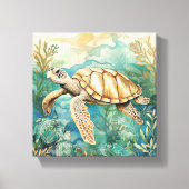 Waterverf Zee Turtle Canvas (Voorkant)