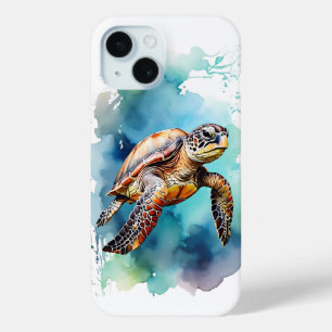Waterverf Zee Turtle iPhone 15 Case