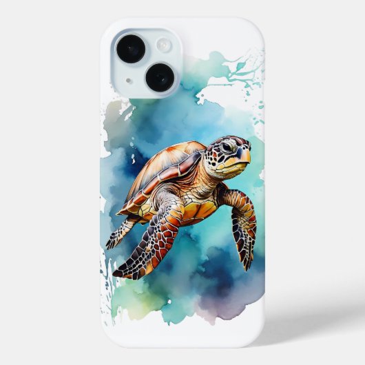 Waterverf Zee Turtle Case-Mate iPhone Case (Achterkant)