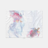 Waterverf Zee Turtle Fleece Deken (Voorkant (Horizontaal))