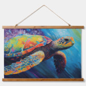 Waterverf Zee Turtle Hangend Wandkleed (Voorkant)