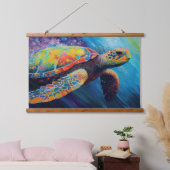 Waterverf Zee Turtle Hangend Wandkleed (Slaapkamer)