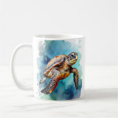 Waterverf Zee Turtle Koffiemok (Links)
