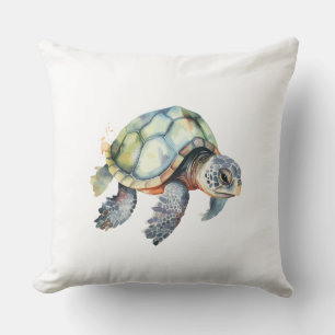 waterverf zee Turtle Kussen