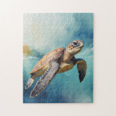 Waterverf Zee Turtle Legpuzzel (Verticaal)