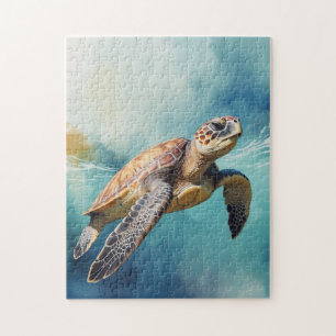Waterverf Zee Turtle Legpuzzel