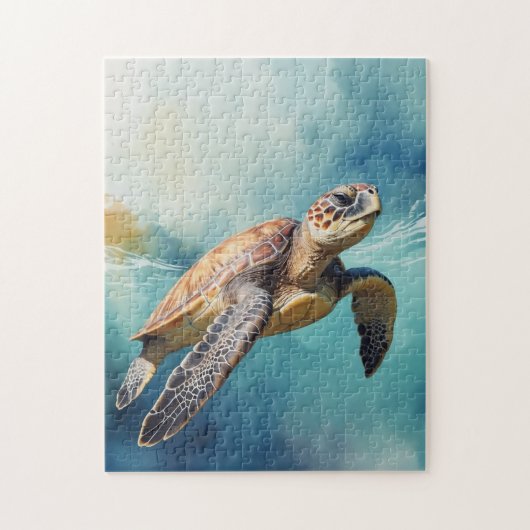 Waterverf Zee Turtle Legpuzzel (Verticaal)