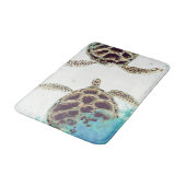Waterverf Zee Turtle Love Designer Badmat (Gekanteld)