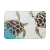 Waterverf Zee Turtle Love Designer Badmat (Voorkant)