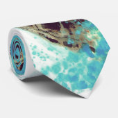 Waterverf Zee Turtle Love Designer Stropdas (Opgerold)