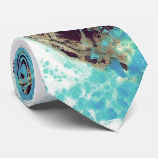 Waterverf Zee Turtle Love Designer Stropdas (Opgerold)