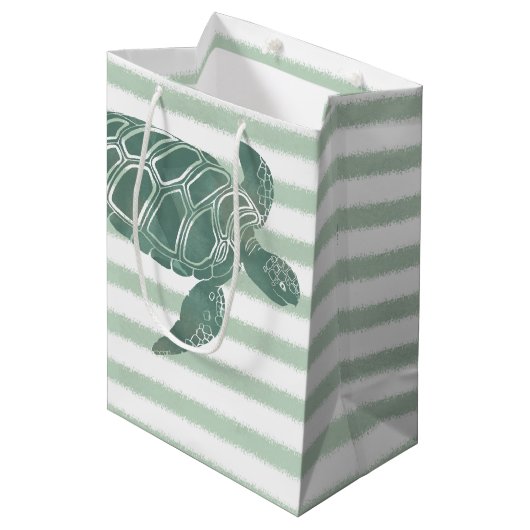 Waterverf Zee Turtle Medium Cadeauzakje (Voorkant Gekanteld)