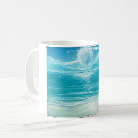 Waterverf Zee Turtle Nesting Koffiemok (Voorkant links)