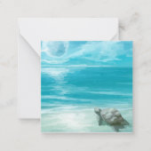 Waterverf Zee Turtle Nesting Notitiekaartje (Voorkant)