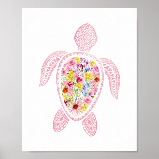 Waterverf Zee Turtle Nursery Poster (Voorkant)