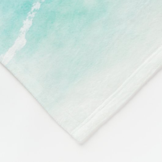 Waterverf Zee Turtle Ocean Monogram Naam Fleece Deken (Hoek)