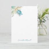 Waterverf Zee Turtle Ocean Personalized Note Kaart (Staand voorkant)