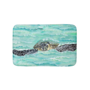 Waterverf Zee Turtle Ocean Swim Badmat