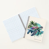 Waterverf Zee Turtle Personalized Journal Notitieboek (Binnen)